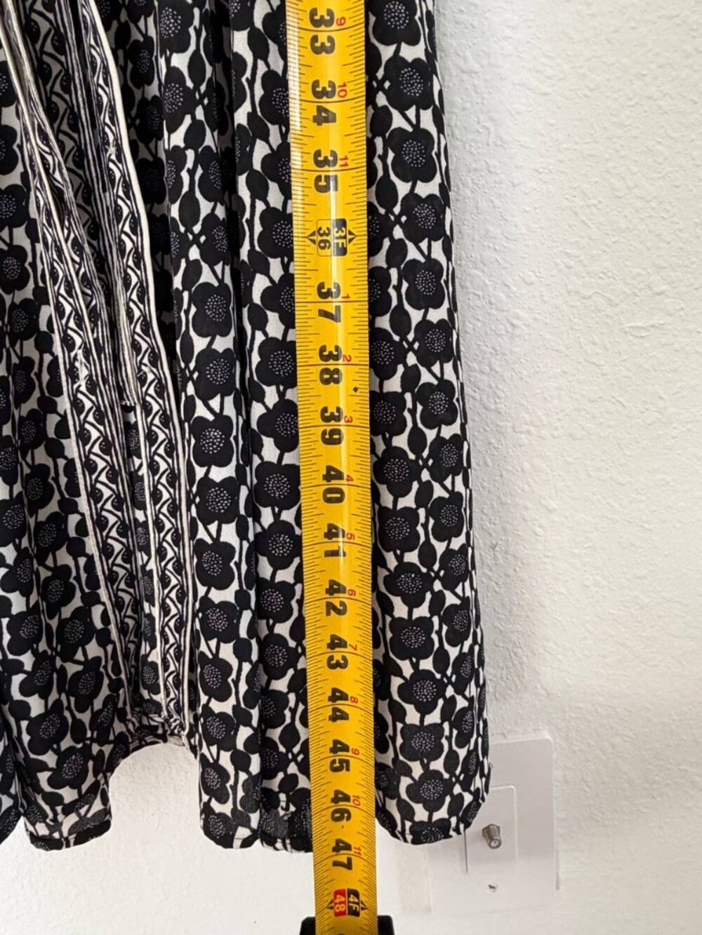 Max Studio London XS Black White Floral Midi Shirt Dress Button Front Belted - Picture 7 of 9